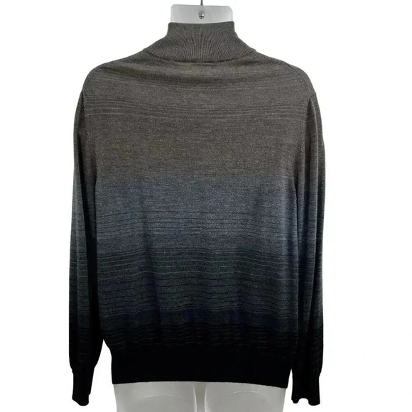 JR Collection NEW 100% Extra Fine Merino Wool Mens XL 1/4 Zip Ombre Sweater - Picture 3 of 16